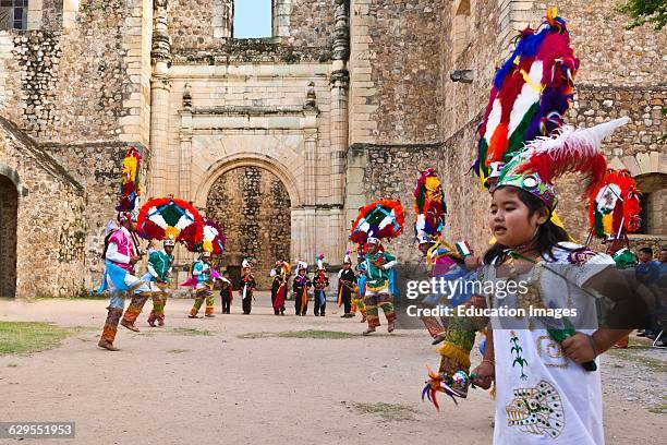 Dancers Reenact Zapotec History During The Guelaguetza Festival, Cuilapan, Mexico Near Oaxaca.