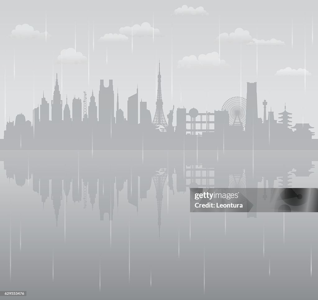 Tokyo Rain (All Buildings are Complete and Moveable)
