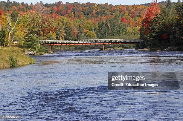 Fall Foliage Androscoggin River Coos County New Hampshire New England USA.