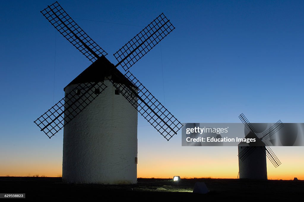 Windmills at Sunset, Campo de Criptana, Castilla-La Mancha, Spain