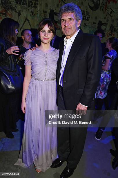 Felicity Jones and Alan Horn, Chairman of Walt Disney Studios, attend the "Rogue One: A Star Wars Story" launch event after party at the Tate Modern...