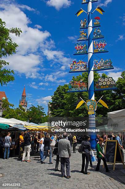 Munich, Viktualienmarkt, Market square, Bavaria, Germany, Europe.