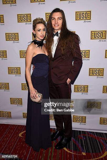 Jazmin Grace Grimaldi and musician Ian Mellencamp attends the 75th Anniversary USO Armed Forces Gala at Marriott Marquis Hotel on December 13, 2016...