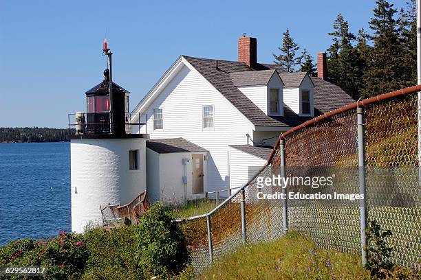 Browns Head Light lighthouse Vinalhaven Island Maine New England USA.