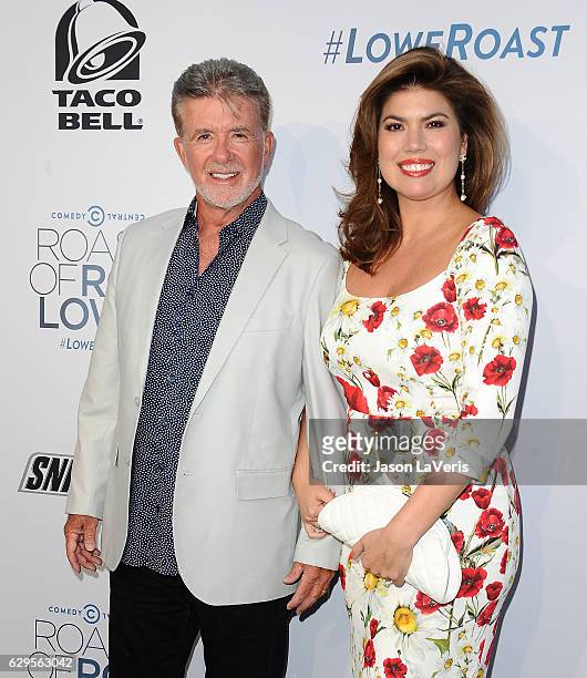 Actor Alan Thicke and wife Tanya Callau attend the Comedy Central Roast of Rob Lowe at Sony Studios on August 27, 2016 in Los Angeles, California.