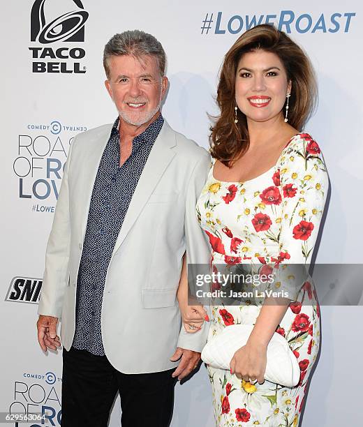 Actor Alan Thicke and wife Tanya Callau attend the Comedy Central Roast of Rob Lowe at Sony Studios on August 27, 2016 in Los Angeles, California.