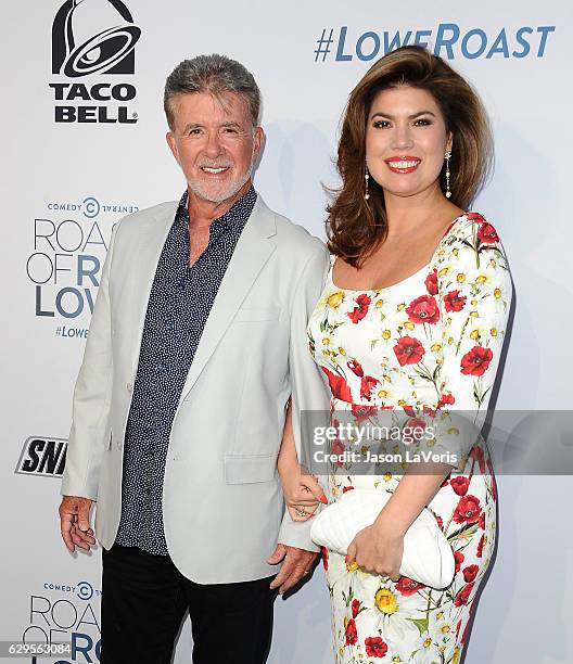 Actor Alan Thicke and wife Tanya Callau attend the Comedy Central Roast of Rob Lowe at Sony Studios on August 27, 2016 in Los Angeles, California.