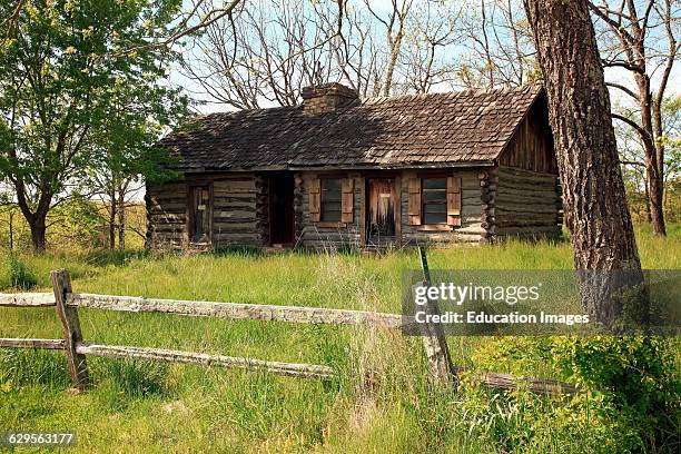 Historic Snelson Brinker house in southern Missouri in Crawford County on state highway 8 through the Mark Twain National Forest along the motor...