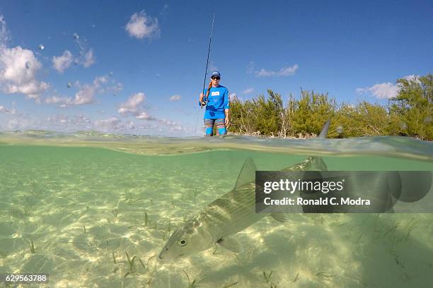 Fishing for bonefish on November 18, 2016 in Cherokee Sound, Abacoa.