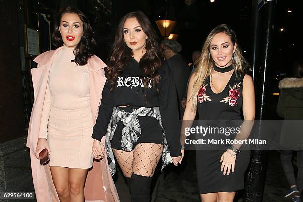 Chloe Goodman, Amelia Goodman and Lauryn Goodman at the Buddha-Bar on December 13, 2016 in London, England.