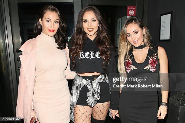 Chloe Goodman, Amelia Goodman and Lauryn Goodman at the Buddha-Bar on December 13, 2016 in London, England.