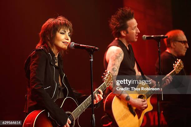 Joan Jett and the Blackhearts perform onstage during the USO 75th Anniversary Armed Forces Gala & Gold Medal Dinner at Marriott Marquis Times Square...
