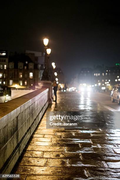 paris street lights at night - street light post stock pictures, royalty-free photos & images