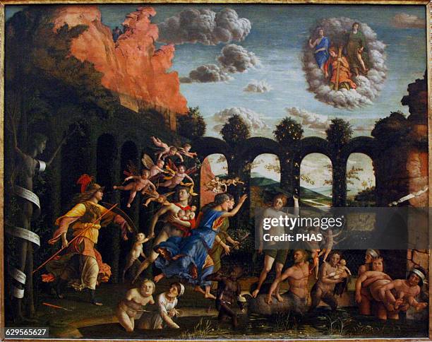 Renaissance. Andrea Mantegna . Italian painter. Triumph of the Virtues . 1502. Louvre.