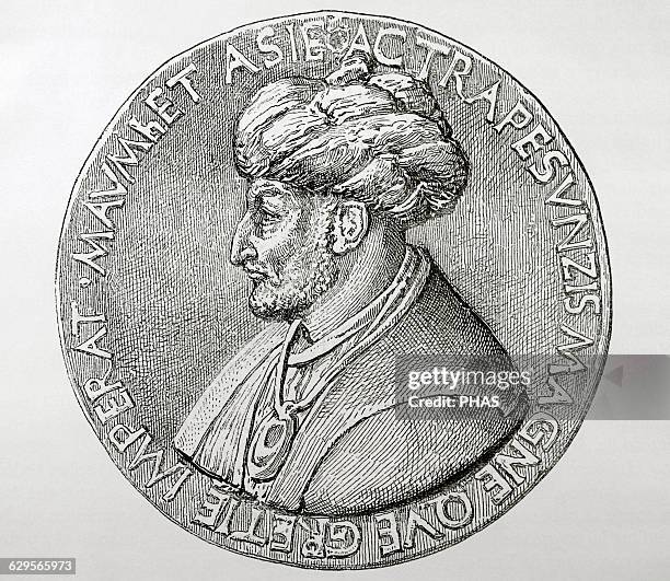 Mehmet III , called Fatih . Turkish Ottoman Sultan . Conquered Constantinople. Engraving. Historia Universal, 1881.