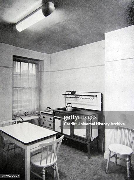 Photograph of a basic 1960s kitchen. Dated 20th Century
