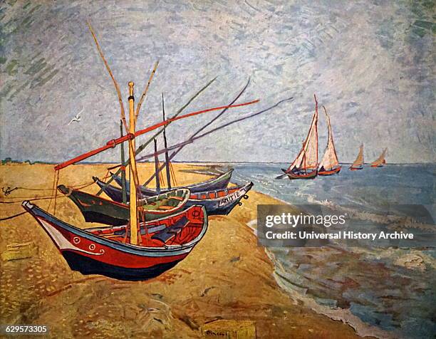 Vincent van Gogh post-Impressionist painter. Fishing Boats on the Beach at Saintes-Maries, June 1888, oil on canvas