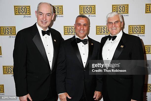 Inc. JD Crouch II and 36th Chief of Staff Gen. George W. Casey, Jr attend the USO 75th Anniversary Armed Forces Gala & Gold Medal Dinner at Marriott...