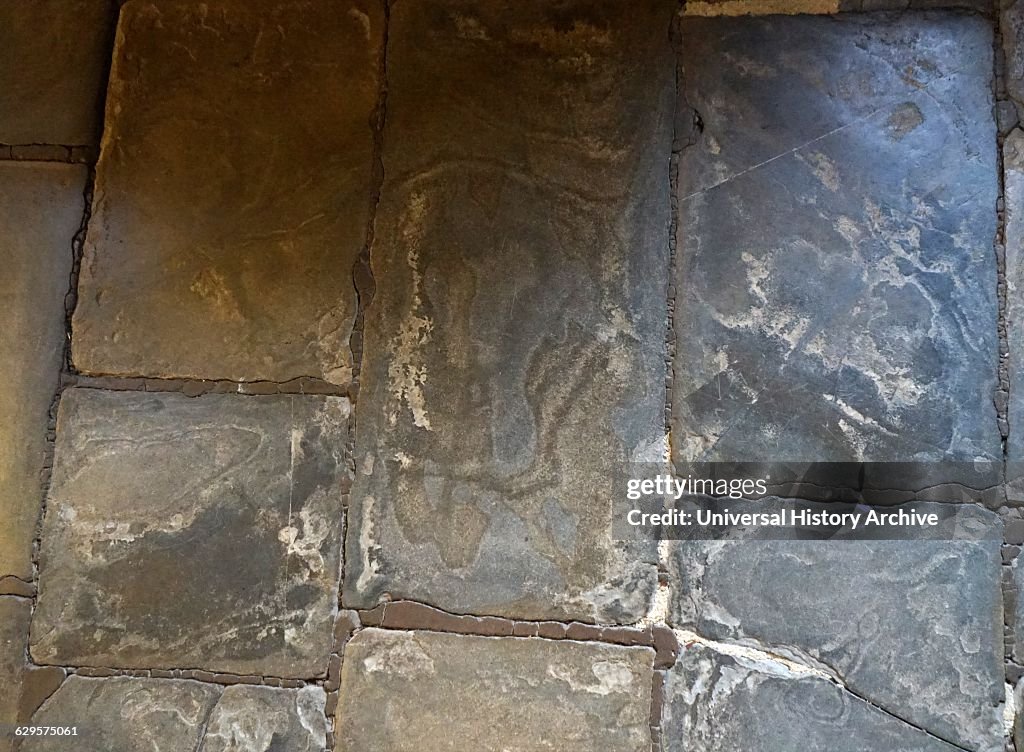 Stone floor inside Anne Hathaway's Cottage,