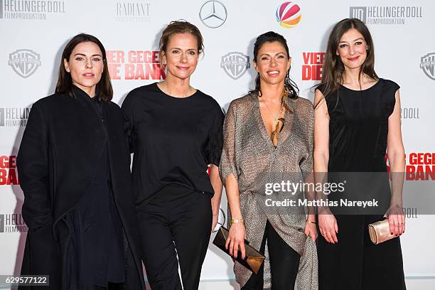 Antje Traue, Claudia Michelsen, Jana Pallaske and Alexandra Maria Lara attend the German premiere of the film 'Vier gegen die Bank' at CineStar on...