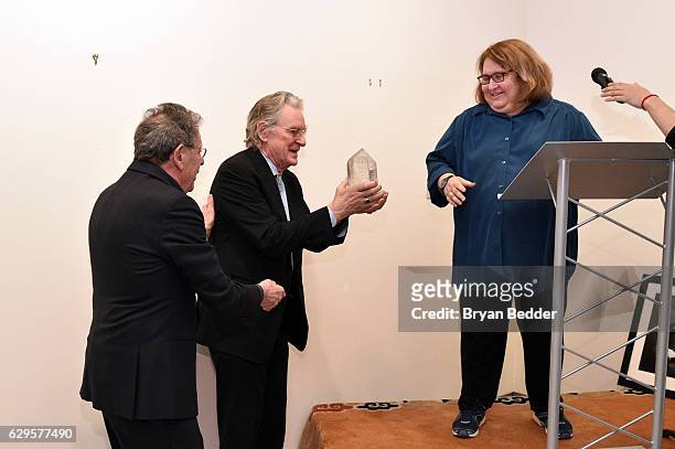 Vice President Philip Glass, President of Tibet House Robert Thurman pesents Sharon Salzberg with the Art of Freedom award at the Tibet House US 30th...