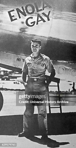 Colonel Paul Tibbets, pilot of the B-29 Enola Gay. Charged with dropping the atomic bomb on Hiroshima, 6th August 1945.