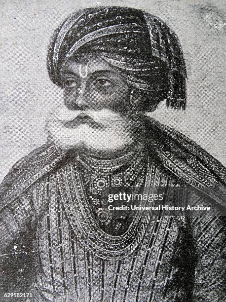 Portrait of Akbar the Great Mughal Emperor. Dated 17th Century