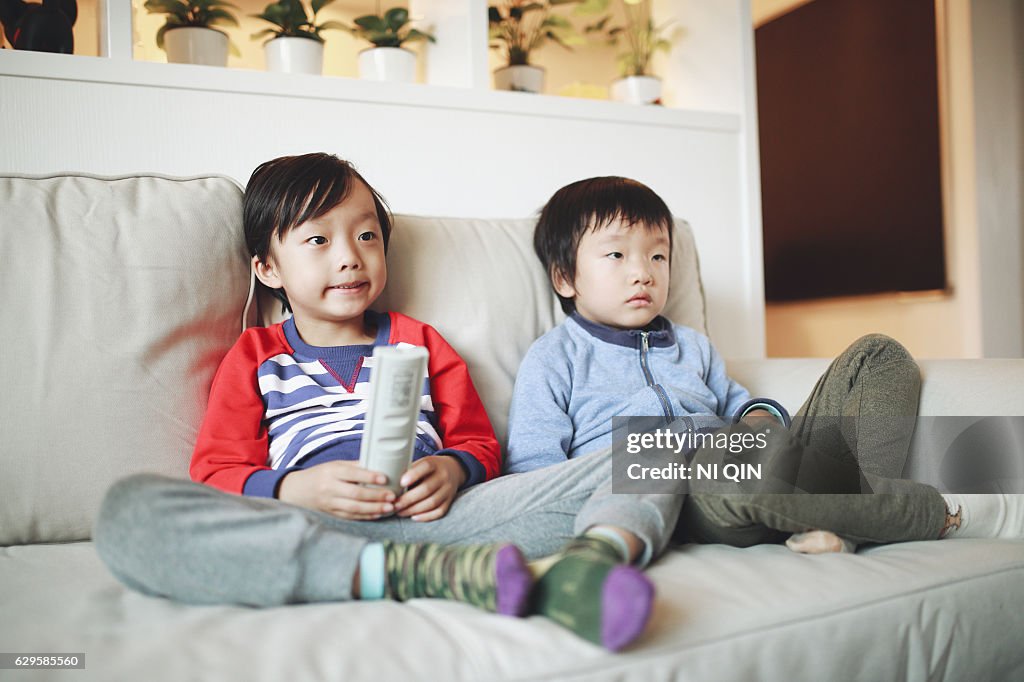 Children watch TV