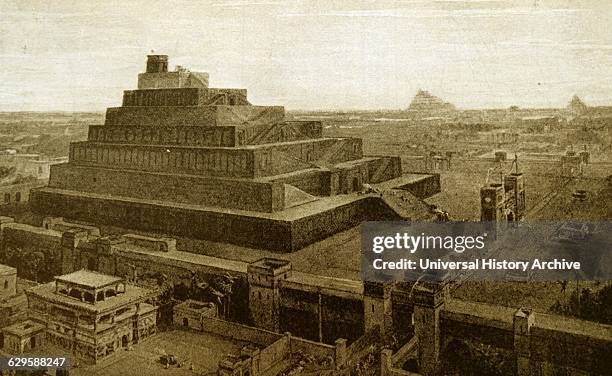 Painting depicting the city of Babylon in ancient Mesopotamia.