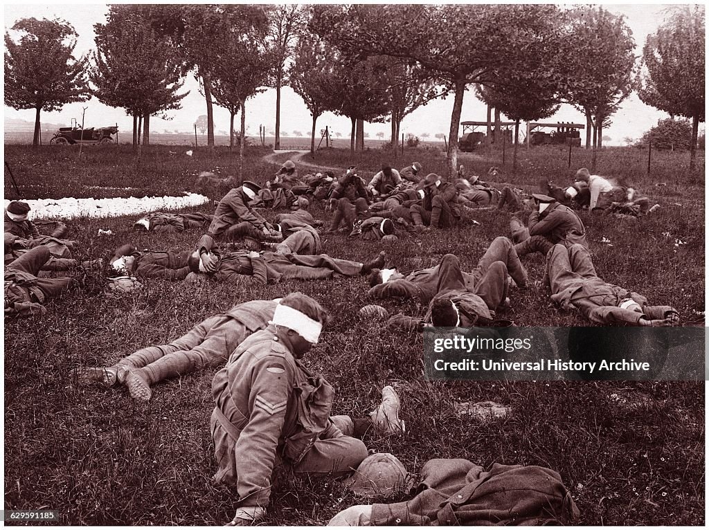 World war One German gas attack in France 1918