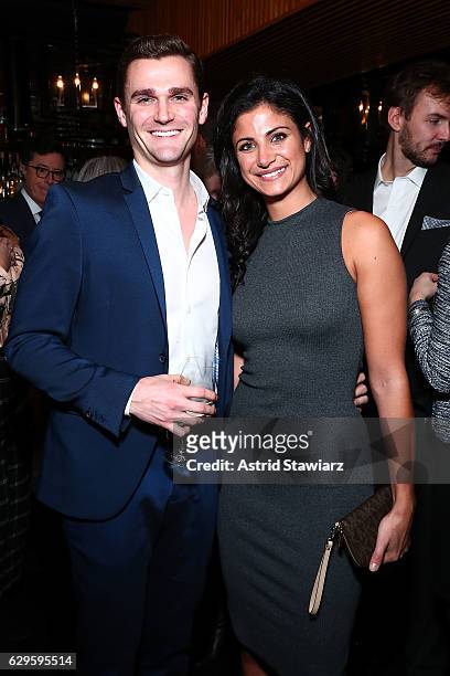 Blake Rice and Gabriella Piazza attend a cocktail party in celebration of "Life, Animated" at Megu New York on December 13, 2016 in New York City.