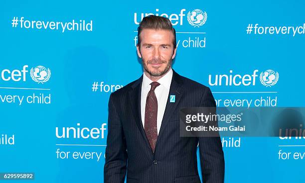Soccer player David Beckham attends UNICEF's 70th anniversary event at United Nations Headquarters on December 12, 2016 in New York City.
