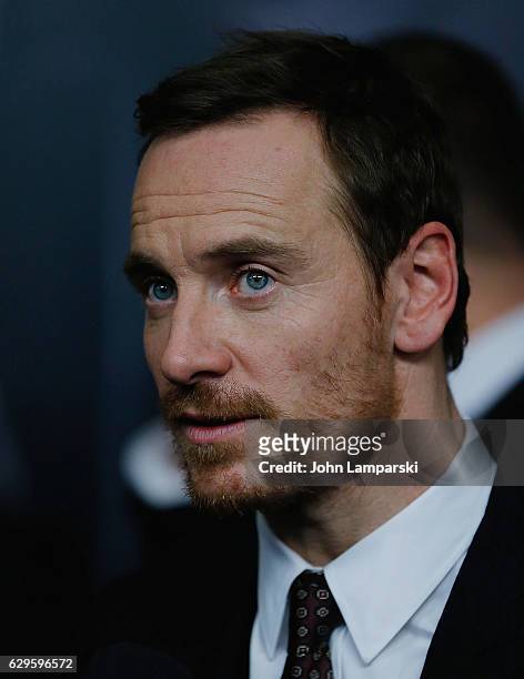 Michael Fassbender attends "Assassin's Creed" New York premiere at AMC Empire 25 theater on December 13, 2016 in New York City.