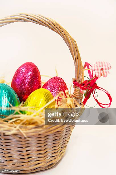 Festivals, Religious, Easter, Chocolate eggs in basket.
