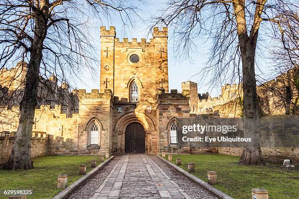 England, County Durham, Durham, Entrance to Durham Castle.