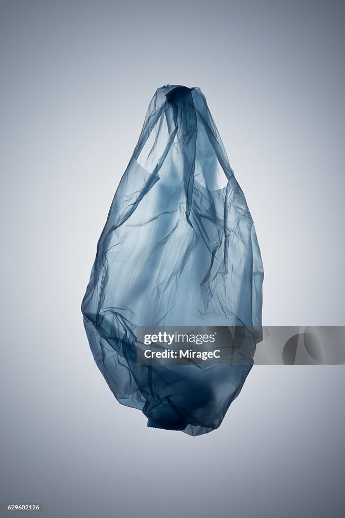 Blue Plastic Bag, Water Drop Shape