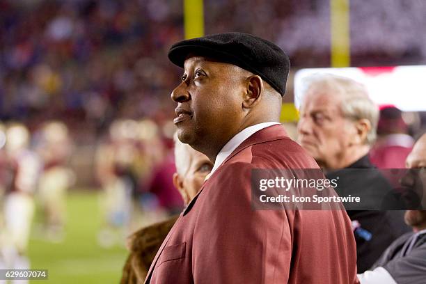 Florida State athletic director Stan Wilcox looks up at the scoreboard aduring the NCAA football game between the Florida State Seminoles and the...
