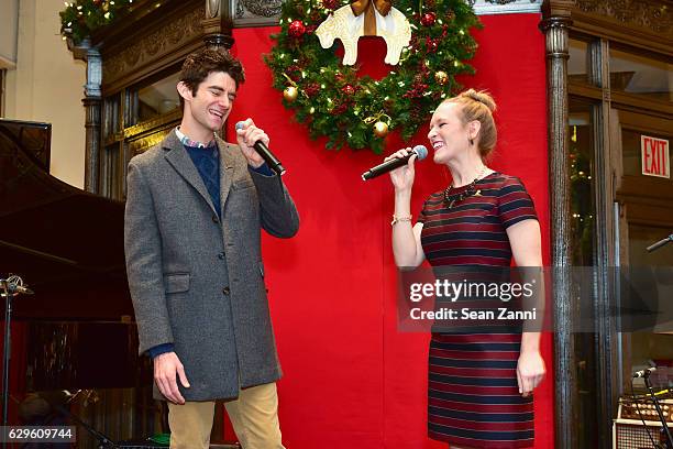 Drew Gehling and Stephanie Torns attend 12th Annual Brooks Brothers Holiday Celebration at Brooks Brothers on December 13, 2016 in New York City.