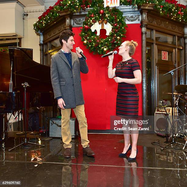 Drew Gehling and Stephanie Torns attend 12th Annual Brooks Brothers Holiday Celebration at Brooks Brothers on December 13, 2016 in New York City.