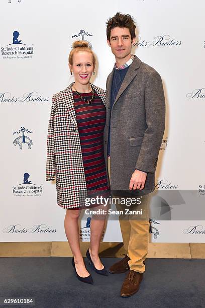 Stephanie Torns and Drew Gehling attend 12th Annual Brooks Brothers Holiday Celebration at Brooks Brothers on December 13, 2016 in New York City.