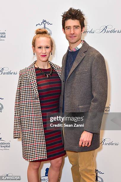 Stephanie Torns and Drew Gehling attend 12th Annual Brooks Brothers Holiday Celebration at Brooks Brothers on December 13, 2016 in New York City.