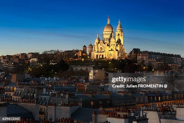 basilique du sacré-coeur de montmartre, paris - basilique du sacre coeur montmartre stock pictures, royalty-free photos & images