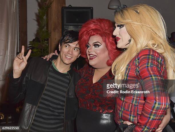Drag queens Manila Luzon, Ginger Minj, and Pandora Boxx pose for portrait at "A Royal Holiday" at PEG: The Store on December 13, 2016 in Los Angeles,...