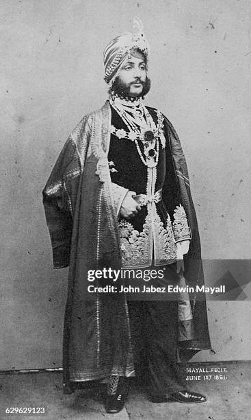 Maharaja Duleep Singh in ceremonial dress, London, 1st June 1861. Duleep Singh was the last Maharaja of Lahore and of the Sikh Empire.