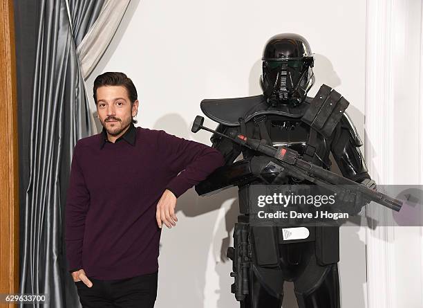 Diego Luna attends the "Rogue One: A Star Wars Story" photocall at The Corinthia Hotel on December 14, 2016 in London, England.