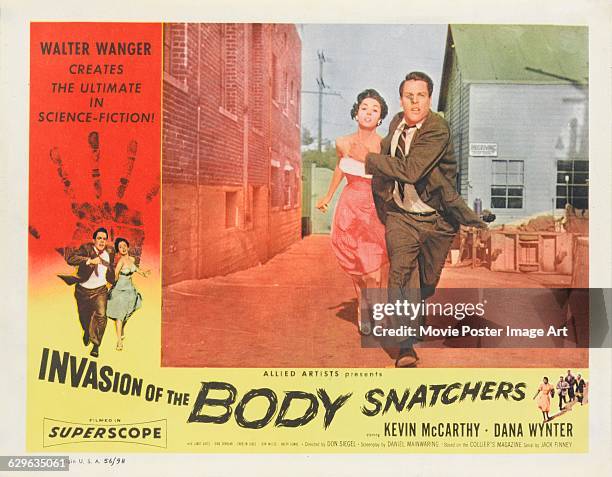 Poster for Don Siegel's 1956 horror film 'Invasion of the Body Snatchers', starring Kevin McCarthy and Dana Wynter. The film was produced by Walter...