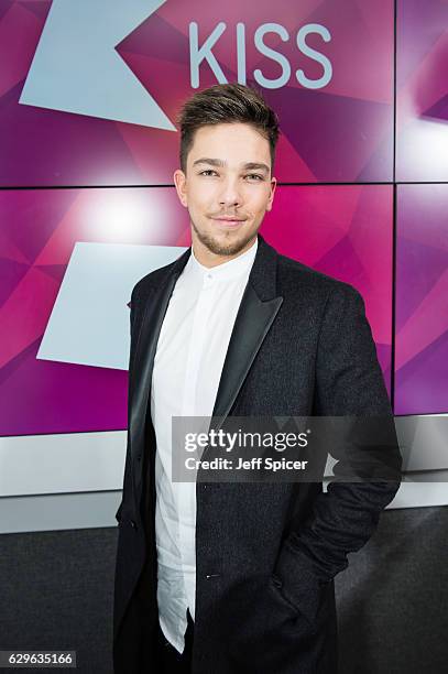 Matt Terry visits at Kiss FM Studio's on December 14, 2016 in London, England.