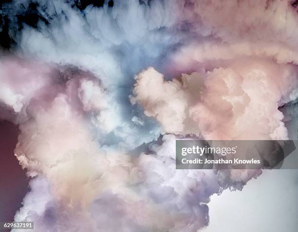 pastel cloud - colorful powder explosion stockfoto's en -beelden