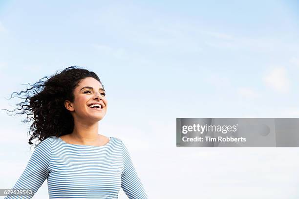 super happy woman. - people outdoors sky stock pictures, royalty-free photos & images