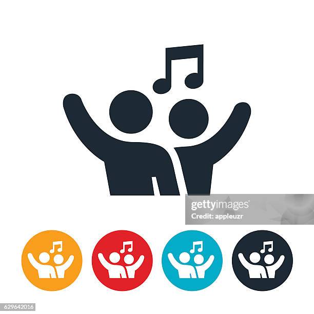stockillustraties, clipart, cartoons en iconen met worship music icon - koor